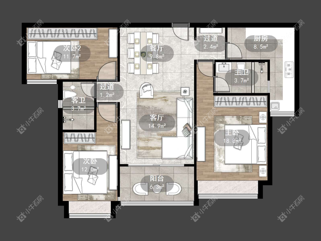 镇江恒大名都一期在售二手房源户型图_小牛看房