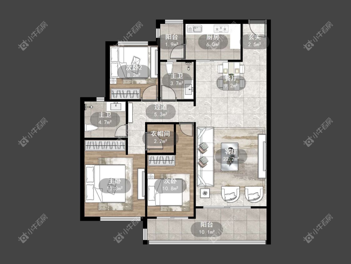 镇江恒大名都二三期在售二手房源户型图_小牛看房