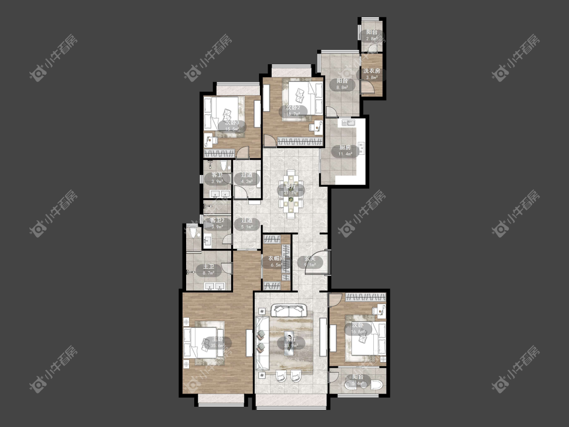 镇江恒大名都二三期在售二手房源户型图_小牛看房