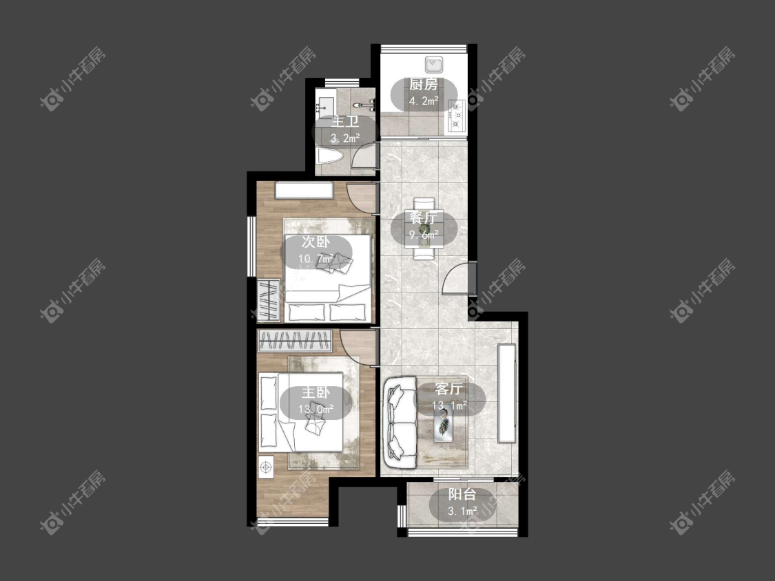 镇江天波城在售二手房源户型图_小牛看房