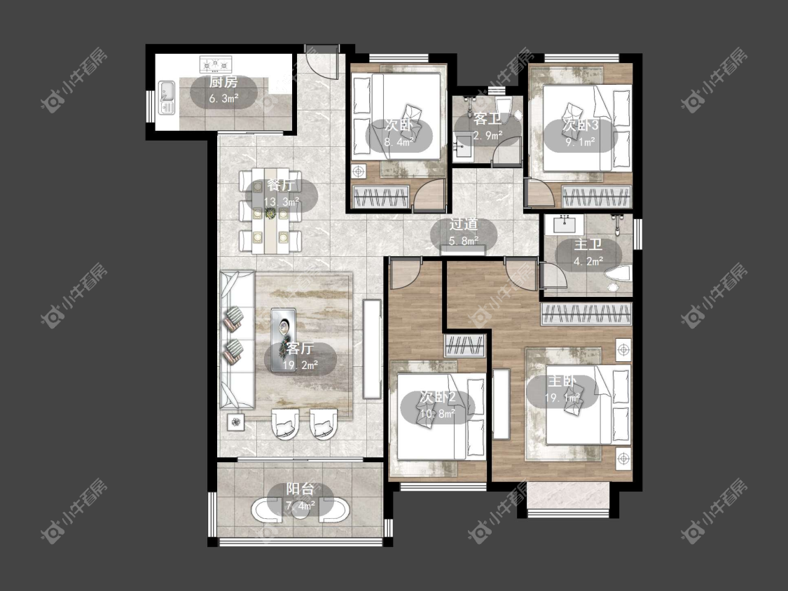 镇江恒大名都二三期在售二手房源户型图_小牛看房