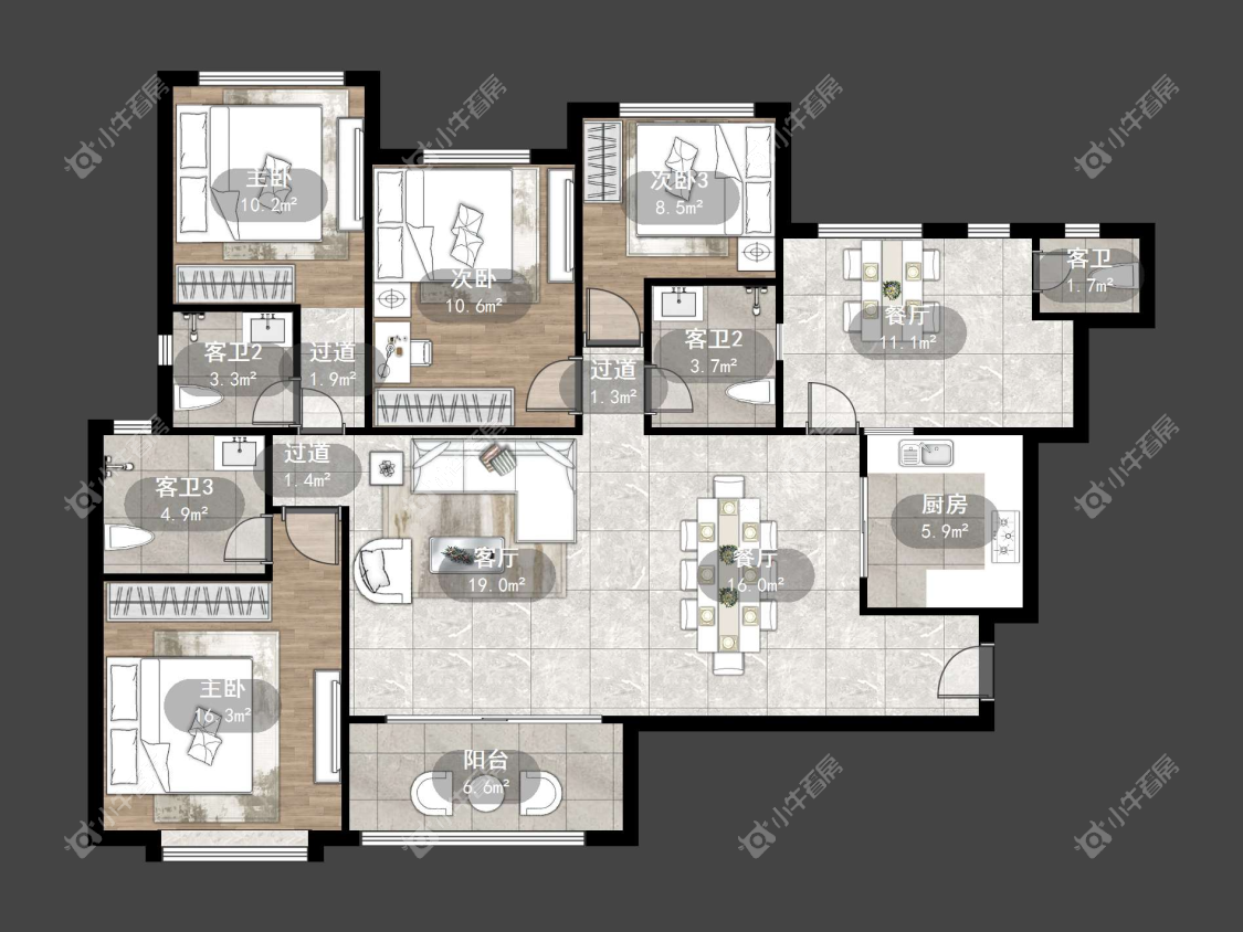 镇江恒大名都二三期在售二手房源户型图_小牛看房