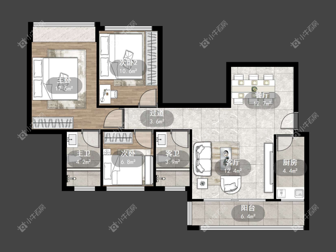 镇江恒大名都一期在售二手房源户型图_小牛看房