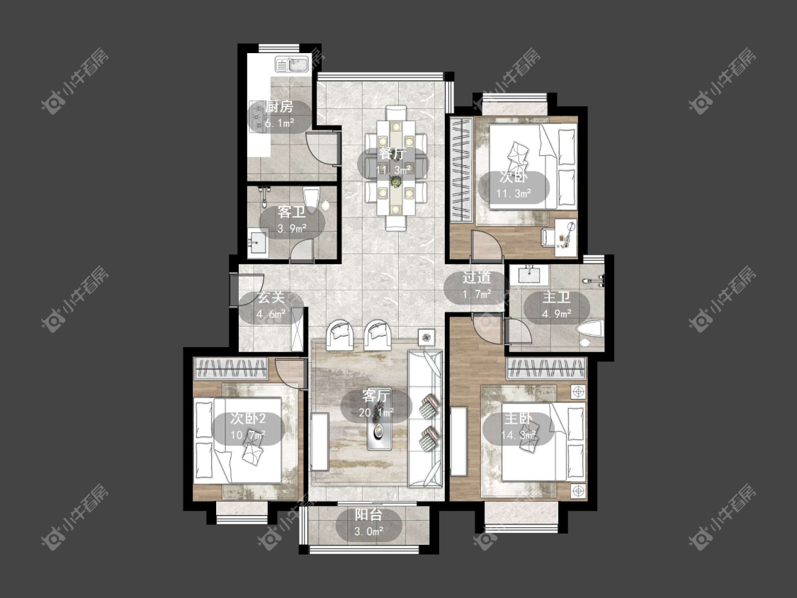 镇江澳都花城在售二手房源户型图_小牛看房