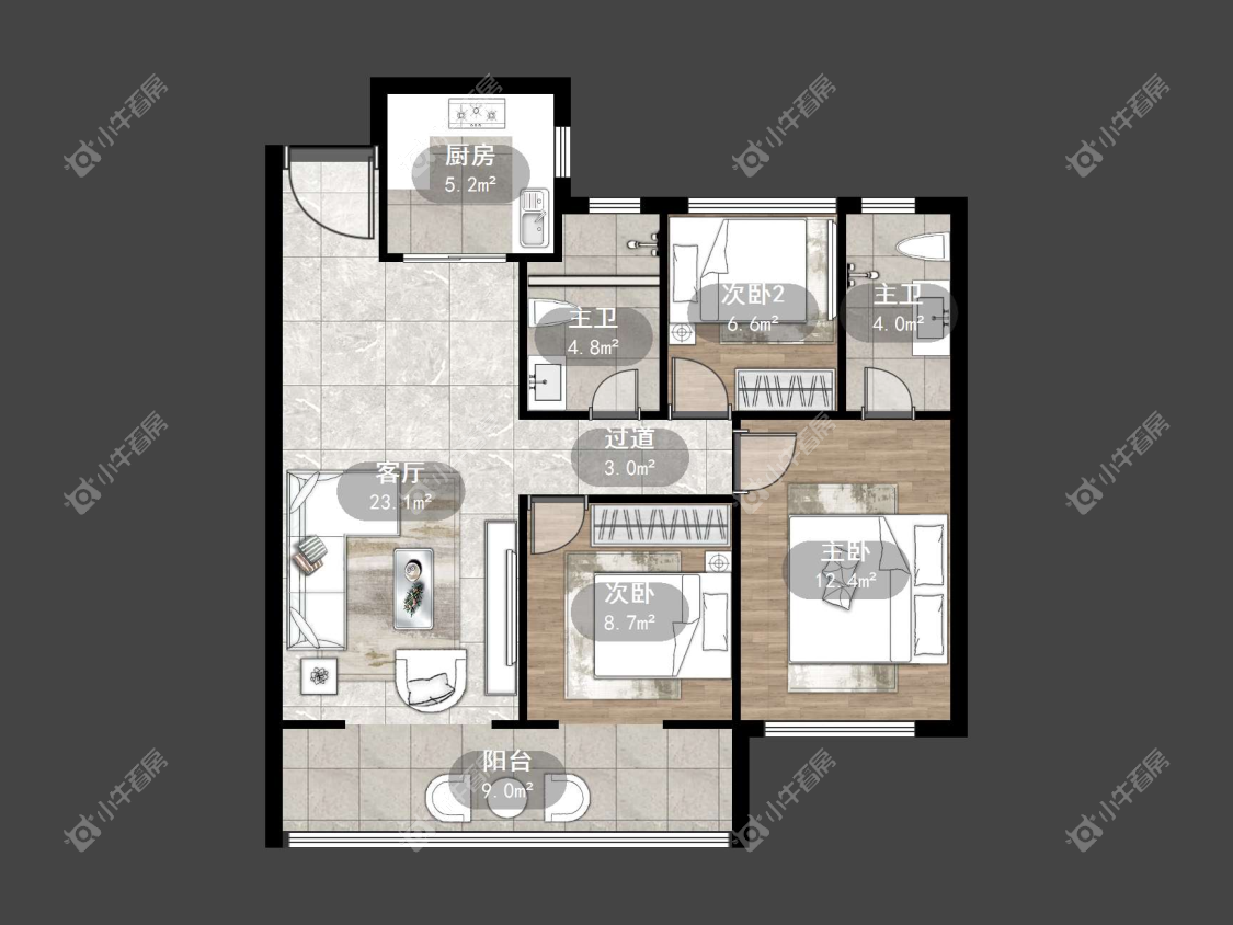 镇江金茂国际社区在售二手房源户型图_小牛看房