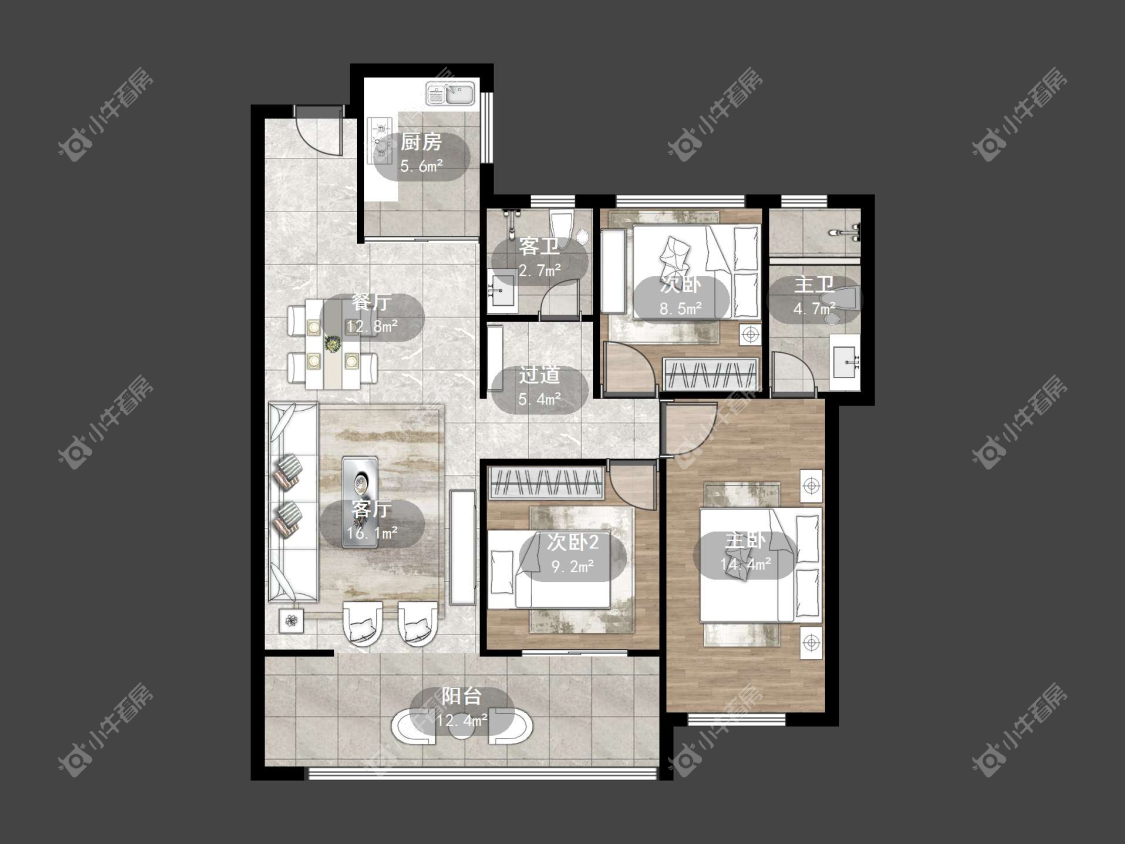 镇江璞悦观邸在售二手房源户型图_小牛看房