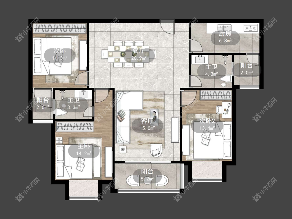 镇江粤港臻园在售二手房源户型图_小牛看房