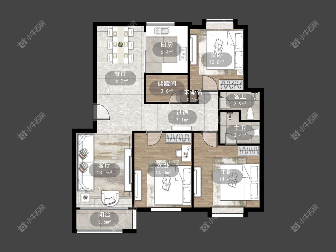 镇江锦尚名都在售二手房源户型图_小牛看房