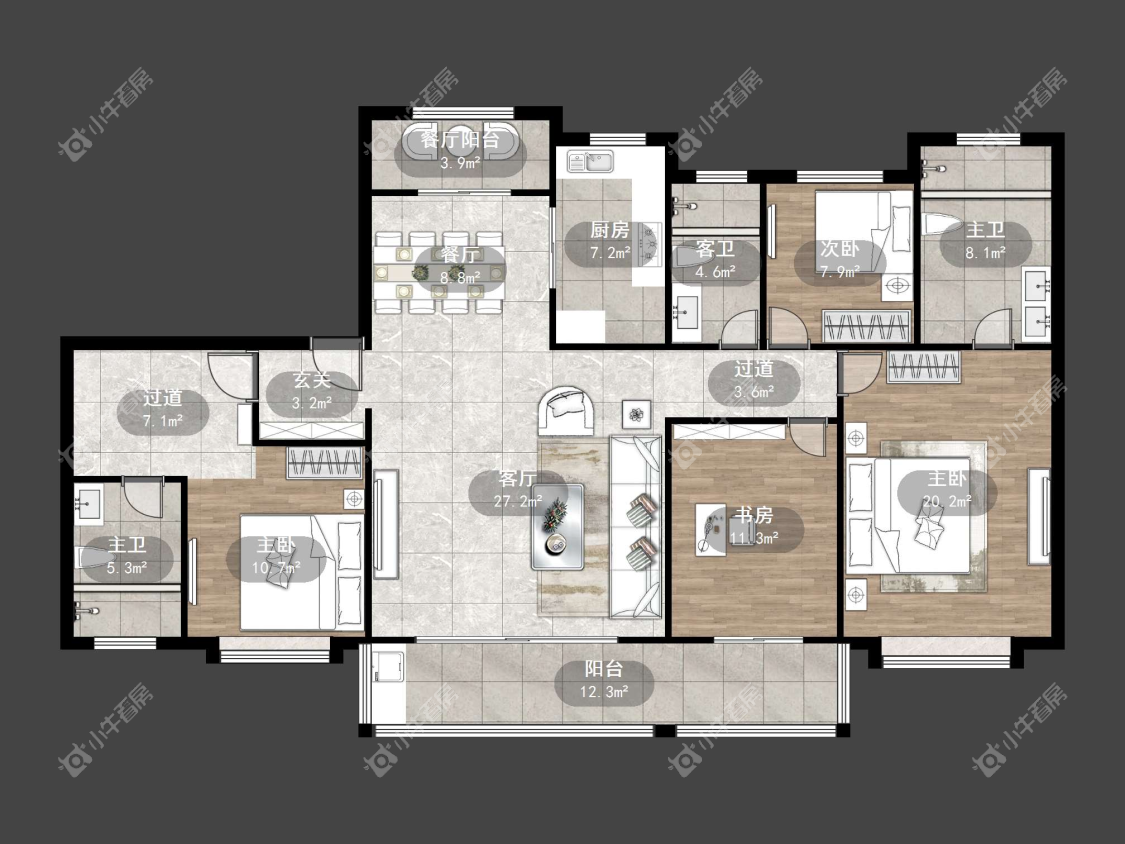 镇江中南君悦府中南一期在售二手房源户型图_小牛看房