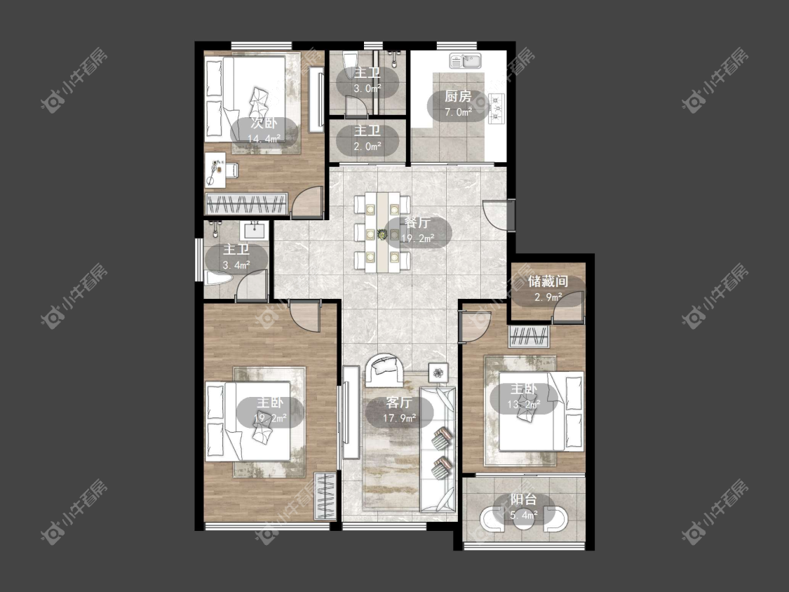 镇江华南新村在售二手房源户型图_小牛看房