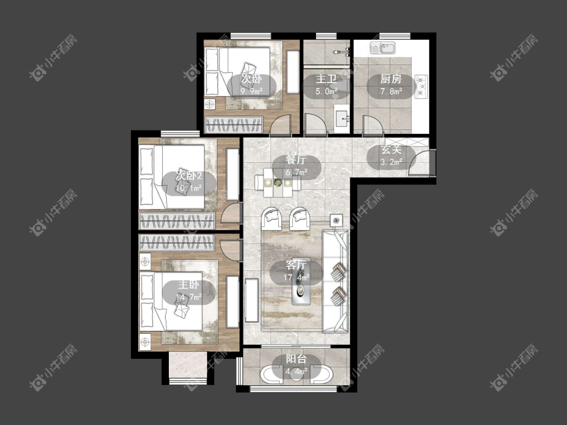 镇江嘉荟新城在售二手房源户型图_小牛看房