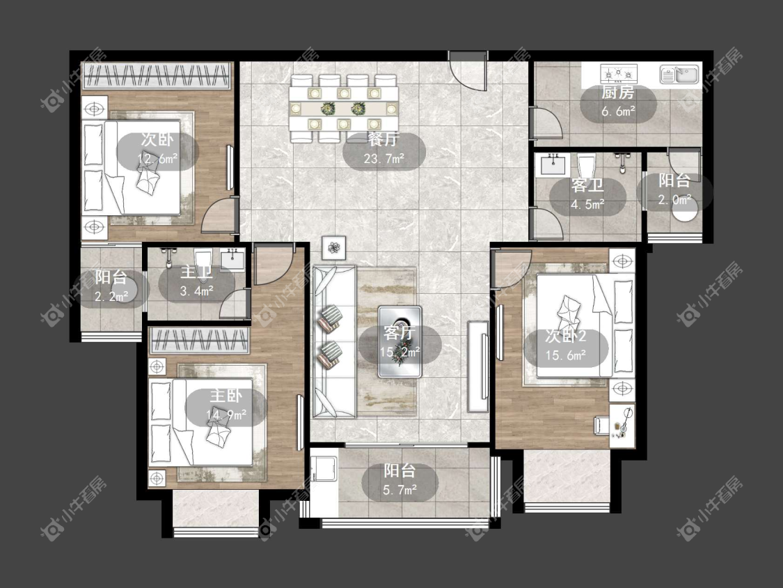 镇江粤港臻园在售二手房源户型图_小牛看房