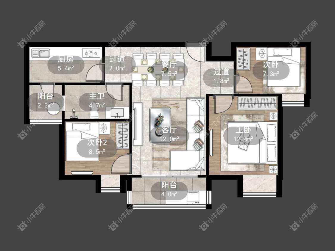 镇江碧桂园在售二手房源户型图_小牛看房