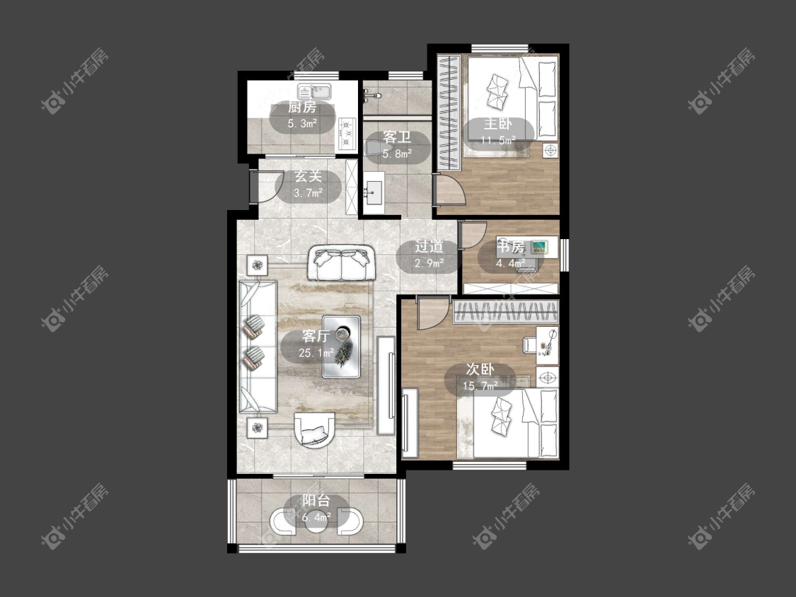 镇江河阳新城在售二手房源户型图_小牛看房