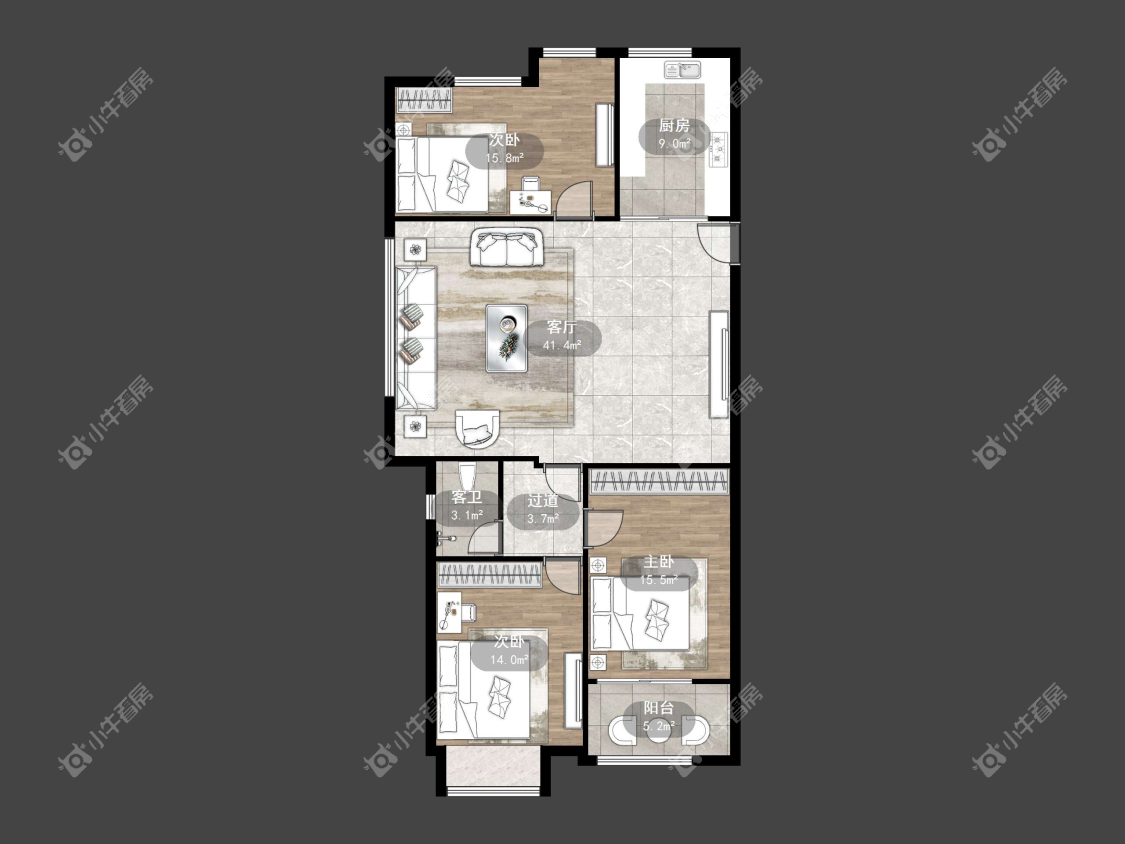 镇江翡翠林天峰（天福花园）在售二手房源户型图_小牛看房