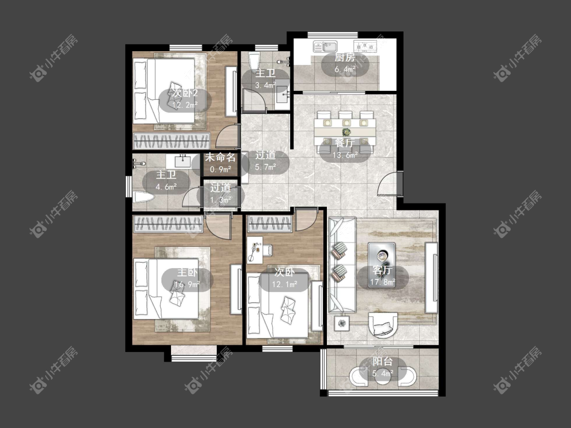 镇江迈村新城在售二手房源户型图_小牛看房