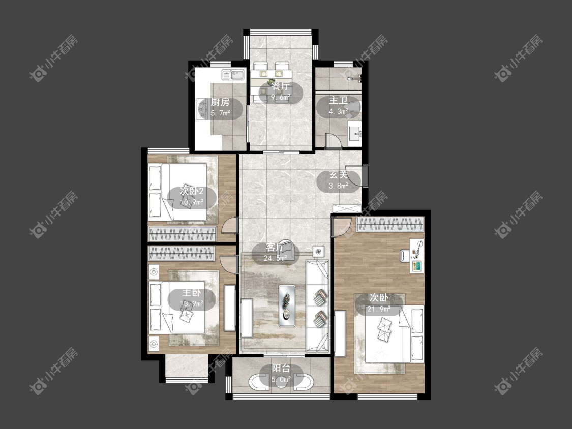 镇江欧洲城在售二手房源户型图_小牛看房
