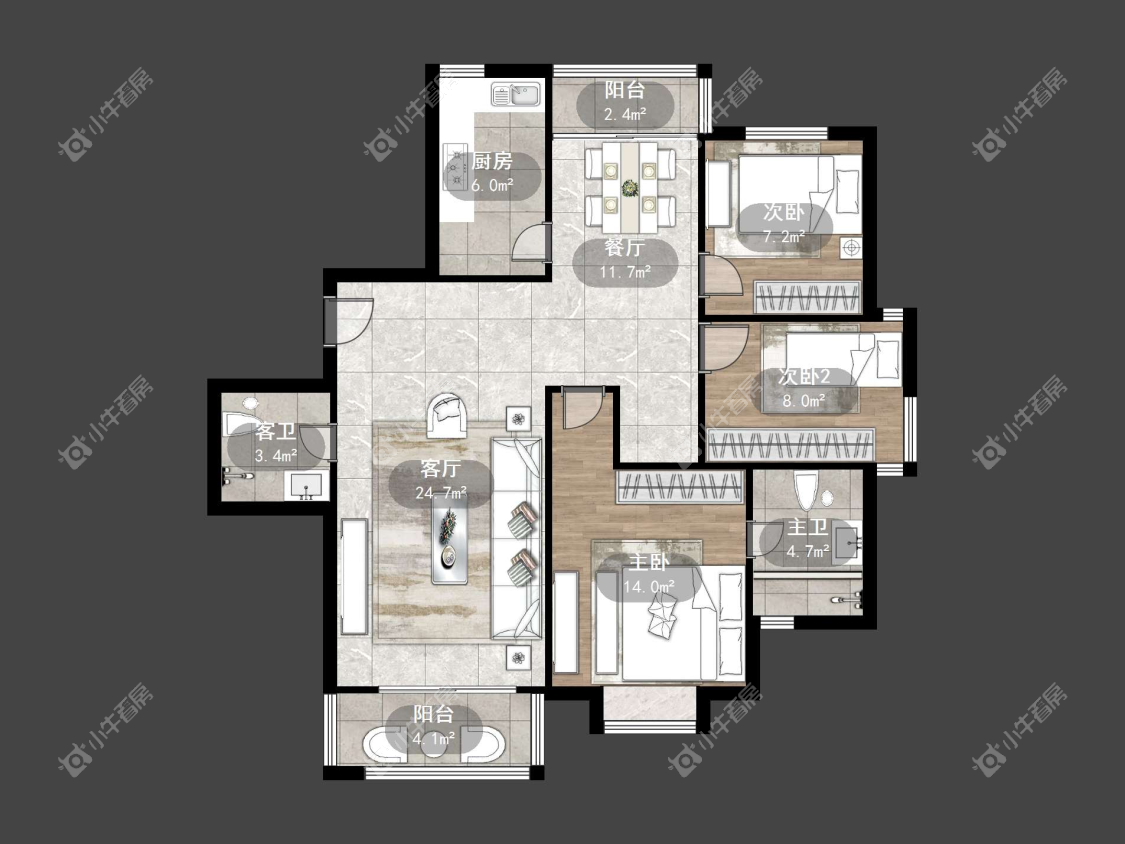 镇江练湖新城在售二手房源户型图_小牛看房