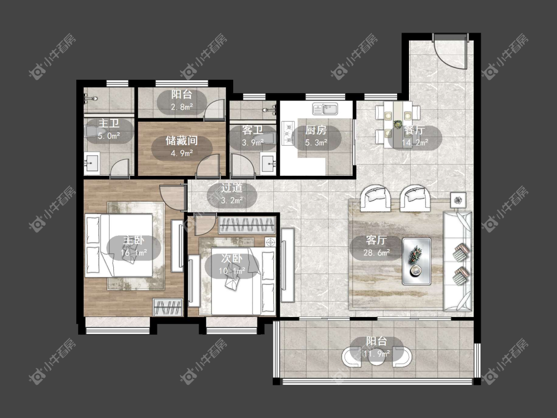 镇江璞悦观邸在售二手房源户型图_小牛看房