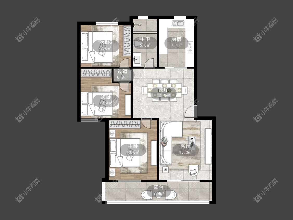镇江千禧花园在售二手房源户型图_小牛看房