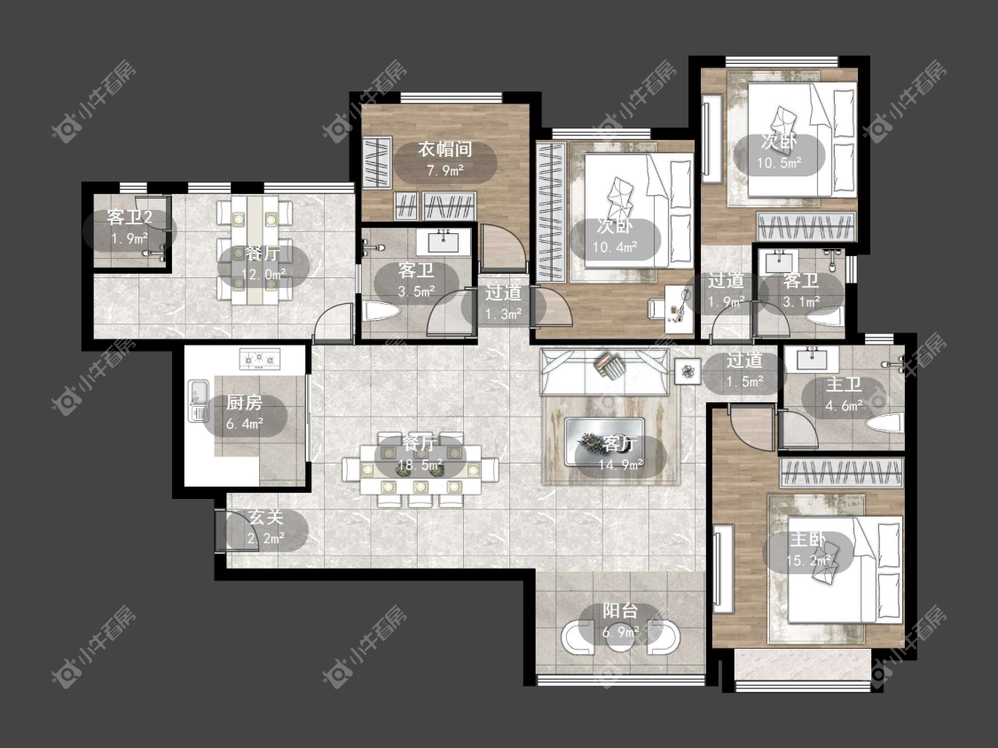 镇江恒大名都二三期在售二手房源户型图_小牛看房
