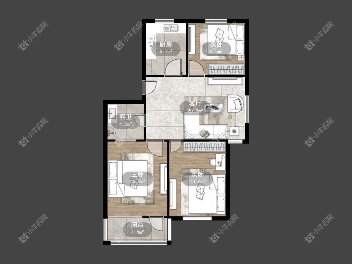 镇江万善园二村在售二手房源户型图_小牛看房