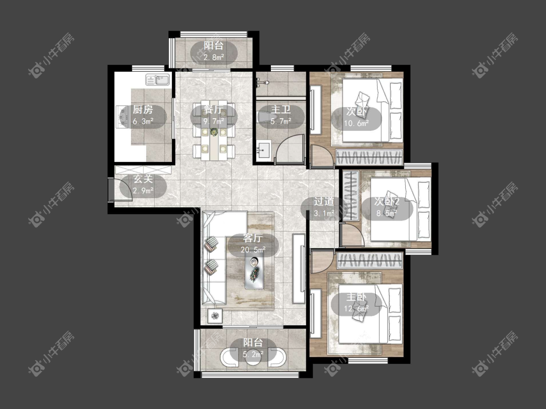 镇江众悦华城在售二手房源户型图_小牛看房
