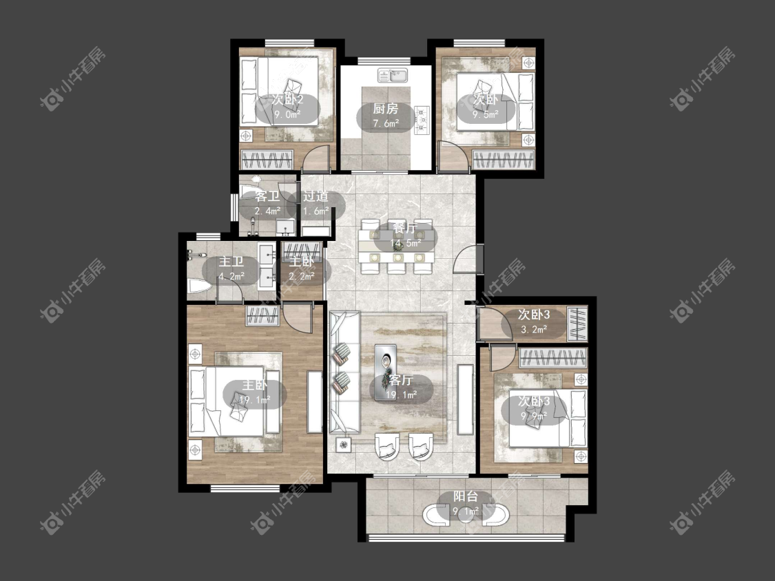 镇江中南熙悦城中南二期在售二手房源户型图_小牛看房